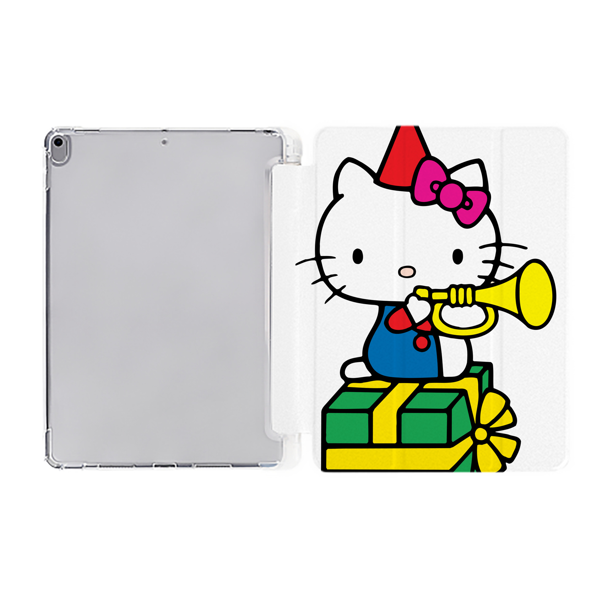 （画像用） Hello Kitty ハローキティ IPad ケース ペン収納付き 三つ折りスタンド PUレザー×シリコン 対応機種9.5/10.5/10.9インチ